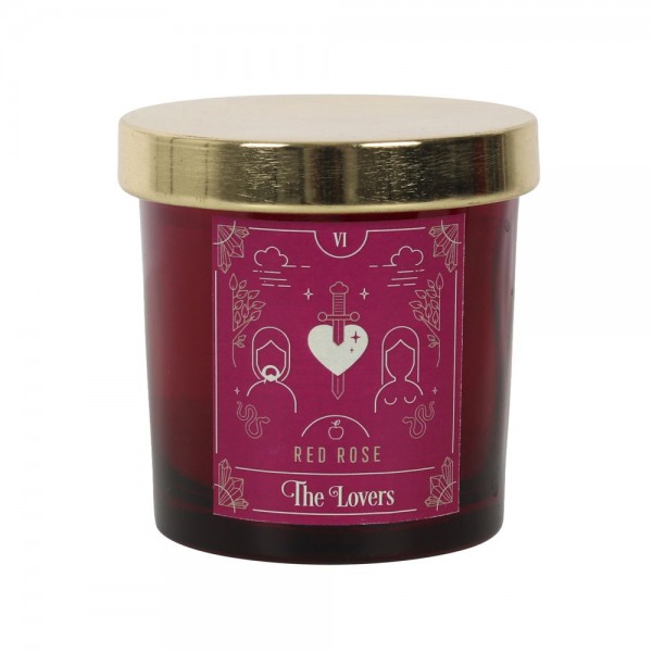 Scented Candle The Lovers Tarot Red Rose